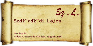 Szórádi Lajos névjegykártya
